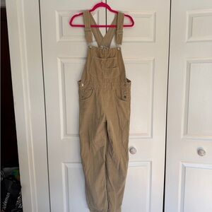 Free People Ziggy Tan Cord Overalls
